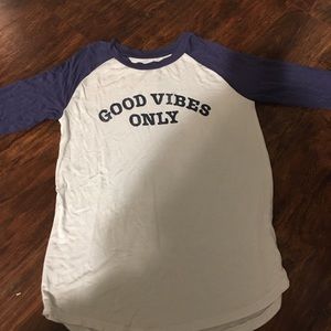 Cute good vibes only half sleeve shirt!